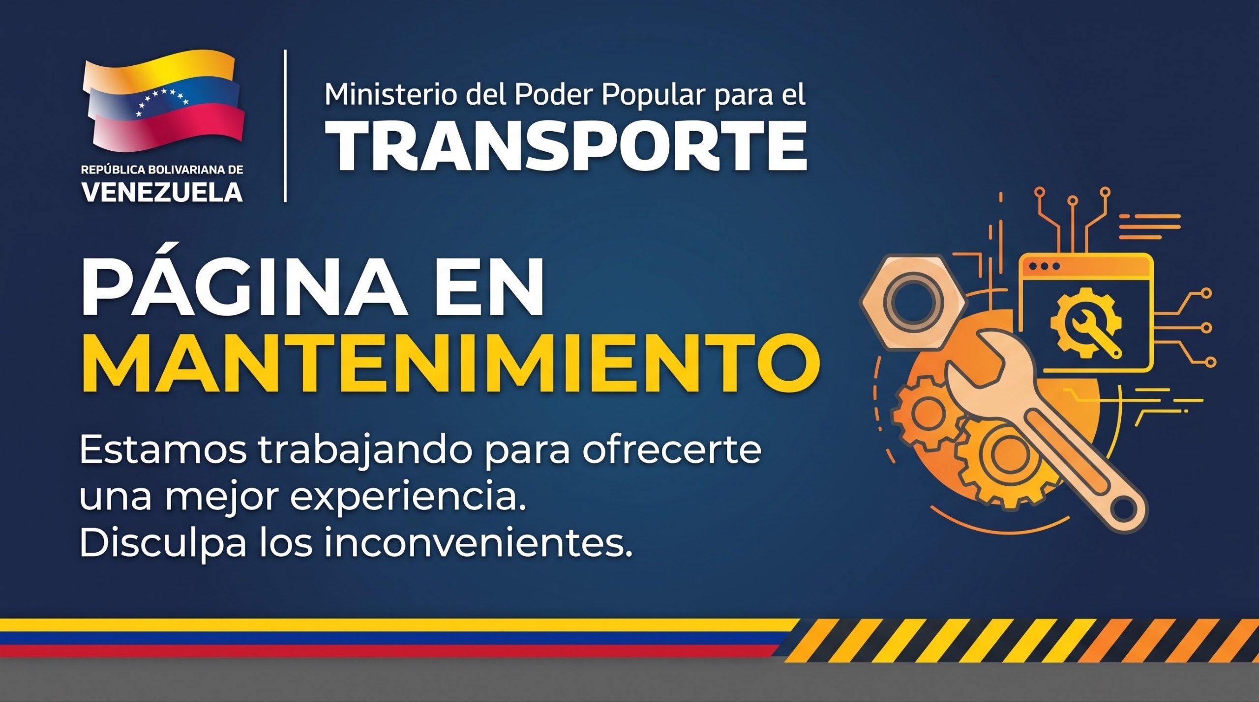 Página en Mantenimiento - Ministerio del Poder Popular para el Transporte